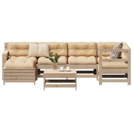 Juego de sofás de jardín 7 piezas madera maciza de pino by , Garden sets - Ref: Foro24-3250916, Price: 420,33 €, Discount: %