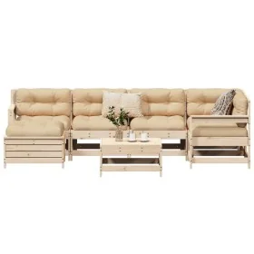 Juego de sofás de jardín 7 piezas madera maciza de pino by , Garden sets - Ref: Foro24-3250956, Price: 395,28 €, Discount: %