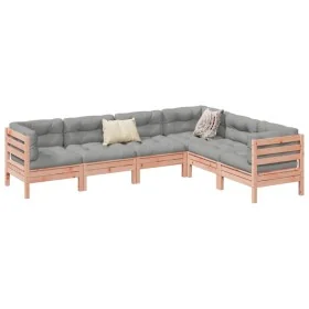 Set de sofás jardín 6 pzas con cojines madera abeto Douglas by , Garden sets - Ref: Foro24-3299461, Price: 514,79 €, Discount: %