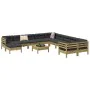 Set de sofás jardín 12 pzas con cojines madera pino impregnada by , Garden sets - Ref: Foro24-3299657, Price: 1,00 €, Discoun...