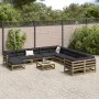 Set de sofás jardín 12 pzas con cojines madera pino impregnada by , Garden sets - Ref: Foro24-3299657, Price: 1,00 €, Discoun...