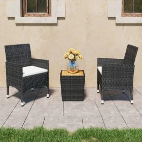 Set de bistró jardín 3 pzas ratán sintético madera maciza negro von , Gartensets - Ref: Foro24-3095935, Preis: 183,77 €, Raba...
