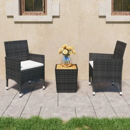 Set de bistró jardín 3 pzas ratán sintético madera maciza negro von , Gartensets - Ref: Foro24-3095935, Preis: 183,77 €, Raba...