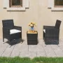 Set de bistró jardín 3 pzas ratán sintético madera maciza negro von , Gartensets - Ref: Foro24-3095935, Preis: 183,77 €, Raba...
