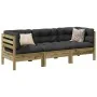Set de sofás jardín 3 pzas con cojines madera pino impregnada by , Garden sets - Ref: Foro24-3299274, Price: 285,03 €, Discou...