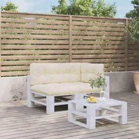 Cojines para sofá de palets 3 unidades tela crema von , Kissen für Stühle und Sofas - Ref: Foro24-3217125, Preis: 88,05 €, Ra...