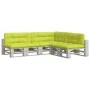 Cojines para palés 7 piezas tela verde brillante by , Cushions for chairs and sofas - Ref: Foro24-3217152, Price: 213,19 €, D...
