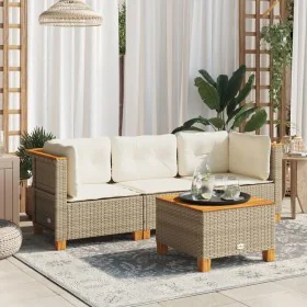 3-Sitzer-Gartensofa mit Kissen Kunstrattan beige von , Outdoor-Sofas - Ref: Foro24-365919, Preis: 244,55 €, Rabatt: %