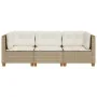 Sofá de jardín de 3 plazas con cojines ratán sintético beige by , Outdoor sofas - Ref: Foro24-365919, Price: 244,55 €, Discou...