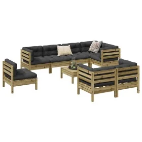 Set de sofás jardín 9 pzas con cojines madera pino impregnada by , Garden sets - Ref: Foro24-3299518, Price: 834,85 €, Discou...