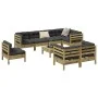Set de sofás jardín 9 pzas con cojines madera pino impregnada by , Garden sets - Ref: Foro24-3299518, Price: 834,85 €, Discou...