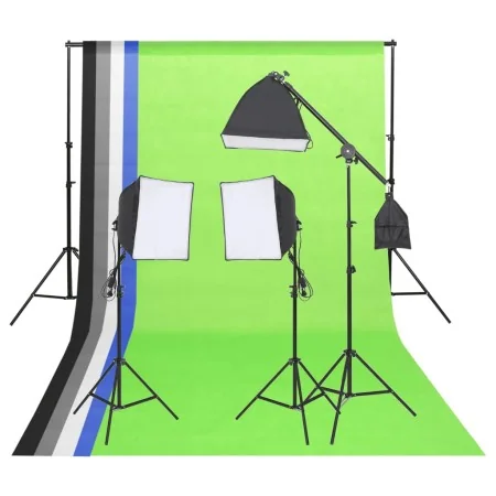 Kit iluminación de estudio fotográfico con fondos y reflector by , Flashes and studio lighting - Ref: Foro24-190242, Price: 1...