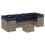 Set aus Gartensofas und Kissen 8-teilig synthetisches Rattangrau von , Gartensets - Ref: Foro24-3255844, Preis: 581,77 €, Rab...