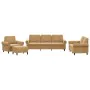 Juego de sofás con cojines 4 piezas terciopelo marrón by , Sofas - Ref: Foro24-3202187, Price: 814,49 €, Discount: %