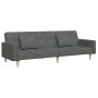 Sofá cama de 2 plazas con taburete tela gris oscuro by , Sofas - Ref: Foro24-3258107, Price: 335,19 €, Discount: %