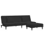 Sofá cama de 2 plazas con taburete terciopelo negro by , Sofas - Ref: Foro24-3258113, Price: 301,46 €, Discount: %