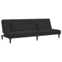 Sofá cama de 2 plazas con taburete terciopelo negro by , Sofas - Ref: Foro24-3258113, Price: 301,46 €, Discount: %