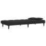 Sofá cama de 2 plazas con taburete terciopelo negro by , Sofas - Ref: Foro24-3258113, Price: 301,46 €, Discount: %