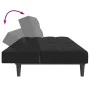 Sofá cama de 2 plazas con taburete terciopelo negro by , Sofas - Ref: Foro24-3258113, Price: 301,46 €, Discount: %