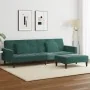 Sofá cama de 2 plazas con taburete terciopelo verde oscuro by , Sofas - Ref: Foro24-3258118, Price: 332,39 €, Discount: %
