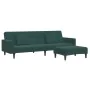 Sofá cama de 2 plazas con taburete terciopelo verde oscuro by , Sofas - Ref: Foro24-3258118, Price: 332,39 €, Discount: %