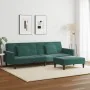 Sofá cama de 2 plazas con taburete terciopelo verde oscuro by , Sofas - Ref: Foro24-3258118, Price: 332,39 €, Discount: %