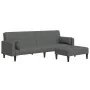Sofá cama de 2 plazas con taburete tela gris oscuro by , Sofas - Ref: Foro24-3258124, Price: 333,40 €, Discount: %