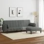 Sofá cama de 2 plazas con taburete tela gris oscuro by , Sofas - Ref: Foro24-3258124, Price: 333,40 €, Discount: %