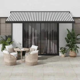 Toldo retráctil aluminio y tela gris antracita y blanco 4x3 m von , Markisen - Ref: Foro24-3216140, Preis: 744,38 €, Rabatt: %