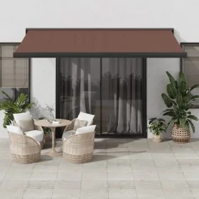 Toldo retráctil automático marrón 400x300 cm by , Awnings - Ref: Foro24-3215735, Price: 747,67 €, Discount: %