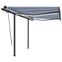 Toldo automático con LED sensor de viento azul y blanco 3x2,5 m by , Awnings - Ref: Foro24-3070111, Price: 541,74 €, Discount: %