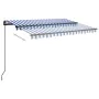Toldo automático con LED sensor de viento azul y blanco 3x2,5 m by , Awnings - Ref: Foro24-3070111, Price: 541,74 €, Discount: %