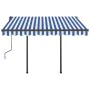 Toldo automático con LED sensor de viento azul y blanco 3x2,5 m by , Awnings - Ref: Foro24-3070111, Price: 541,74 €, Discount: %
