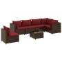 Set muebles de jardín 7 piezas y cojines ratán sintético marrón de , Conjuntos de jardín - Ref: Foro24-3308181, Precio: 514,6...