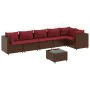 Set muebles de jardín 7 piezas y cojines ratán sintético marrón by , Garden sets - Ref: Foro24-3308117, Price: 514,61 €, Disc...