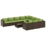Set de sofás de jardín 11 pzas cojines ratán sintético marrón by , Garden sets - Ref: Foro24-3308342, Price: 811,43 €, Discou...