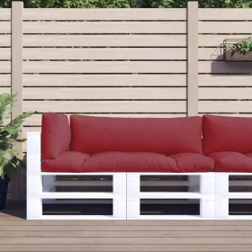 Cojines para palets 3 unidades tela rojo tinto von , Kissen für Stühle und Sofas - Ref: Foro24-360953, Preis: 62,56 €, Rabatt: %