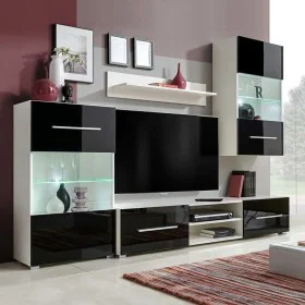 Vitrina de pared de TV iluminación LED 4 pzas negro alto brillo von , TV-Möbel - Ref: Foro24-242573, Preis: 469,55 €, Rabatt: %