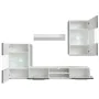Vitrina de pared de TV iluminación LED 4 pzas negro alto brillo von , TV-Möbel - Ref: Foro24-242573, Preis: 469,55 €, Rabatt: %