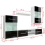 Vitrina de pared de TV iluminación LED 4 pzas negro alto brillo von , TV-Möbel - Ref: Foro24-242573, Preis: 469,55 €, Rabatt: %
