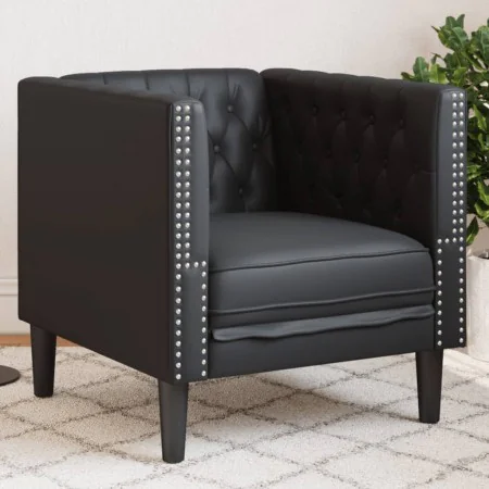 Sillón Chesterfield de cuero artificial negro by , Sofas - Ref: Foro24-372652, Price: 163,37 €, Discount: %