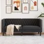 Sofá Chesterfield de 2 plazas cuero artificial negro by , Sofas - Ref: Foro24-372659, Price: 238,42 €, Discount: %