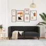 Sofá Chesterfield de 2 plazas cuero artificial negro by , Sofas - Ref: Foro24-372659, Price: 238,42 €, Discount: %