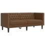 Sofá Chesterfield de 2 plazas piel de ante sintético marrón by , Sofas - Ref: Foro24-372665, Price: 271,60 €, Discount: %