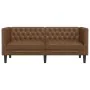 Sofá Chesterfield de 2 plazas piel de ante sintético marrón by , Sofas - Ref: Foro24-372665, Price: 271,60 €, Discount: %