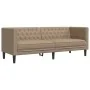 Sofá Chesterfield de 3 plazas cuero artificial marrón capuchino by , Sofas - Ref: Foro24-372671, Price: 267,71 €, Discount: %