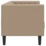Sofá Chesterfield de 3 plazas cuero artificial marrón capuchino by , Sofas - Ref: Foro24-372671, Price: 267,71 €, Discount: %