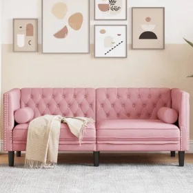 Sofá Chesterfield 2 plazas con cojines terciopelo rosa von , Sofas - Ref: Foro24-372686, Preis: 297,16 €, Rabatt: %