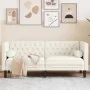 Sofá Chesterfield 2 plazas con cojines terciopelo blanco crema by , Sofas - Ref: Foro24-372690, Price: 301,10 €, Discount: %