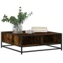 Mesa de centro madera ingeniería metal roble ahumado 80x80x30cm de , Mesas de centro - Ref: Foro24-848771, Precio: 62,10 €, D...